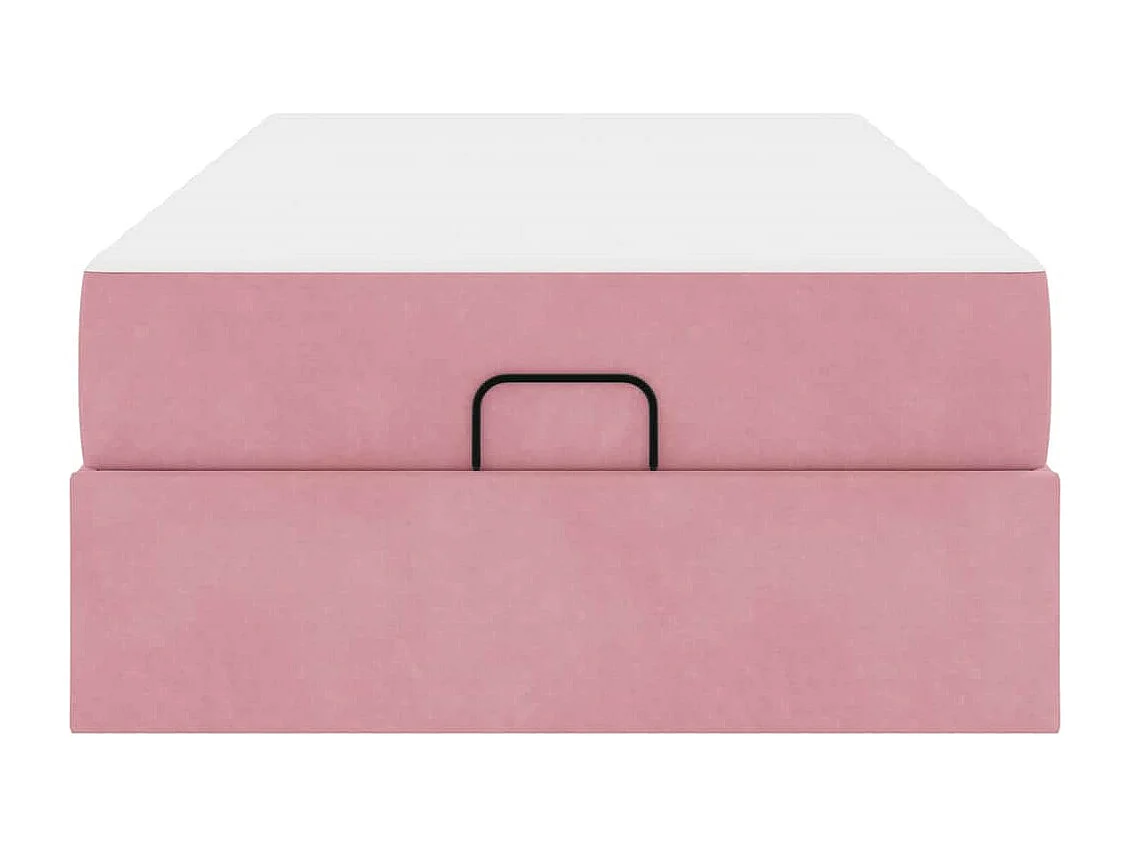 Cadre de lit avec matelas Rose 100 x 200 cm Velours