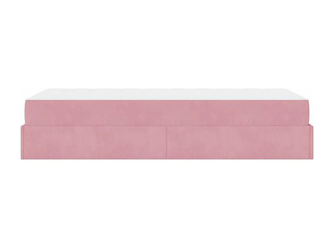 Cadre de lit avec matelas Rose 100 x 200 cm Velours
