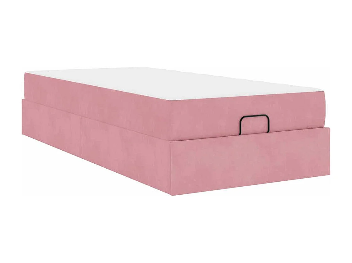 Cadre de lit avec matelas Rose 100 x 200 cm Velours