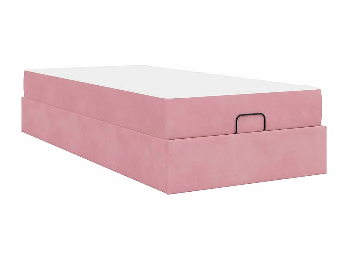 Cadre de lit avec matelas Rose 100 x 200 cm Velours
