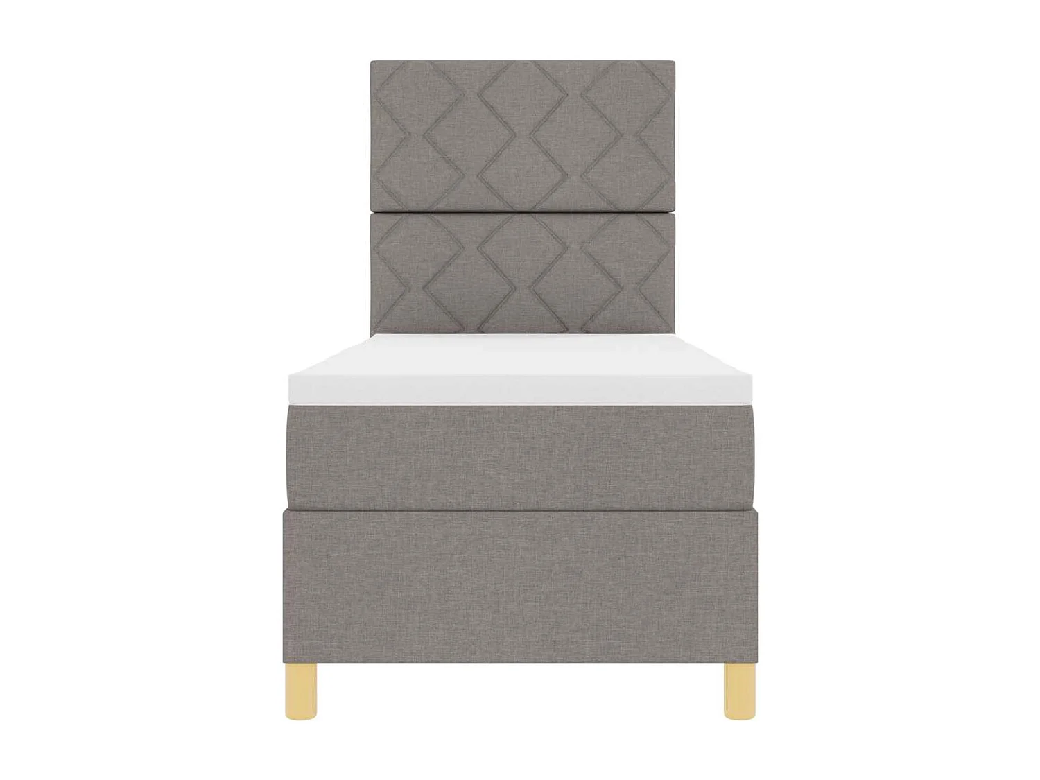 Cama tipo Box Spring con colchón Taupé 80 x 200 cm tela