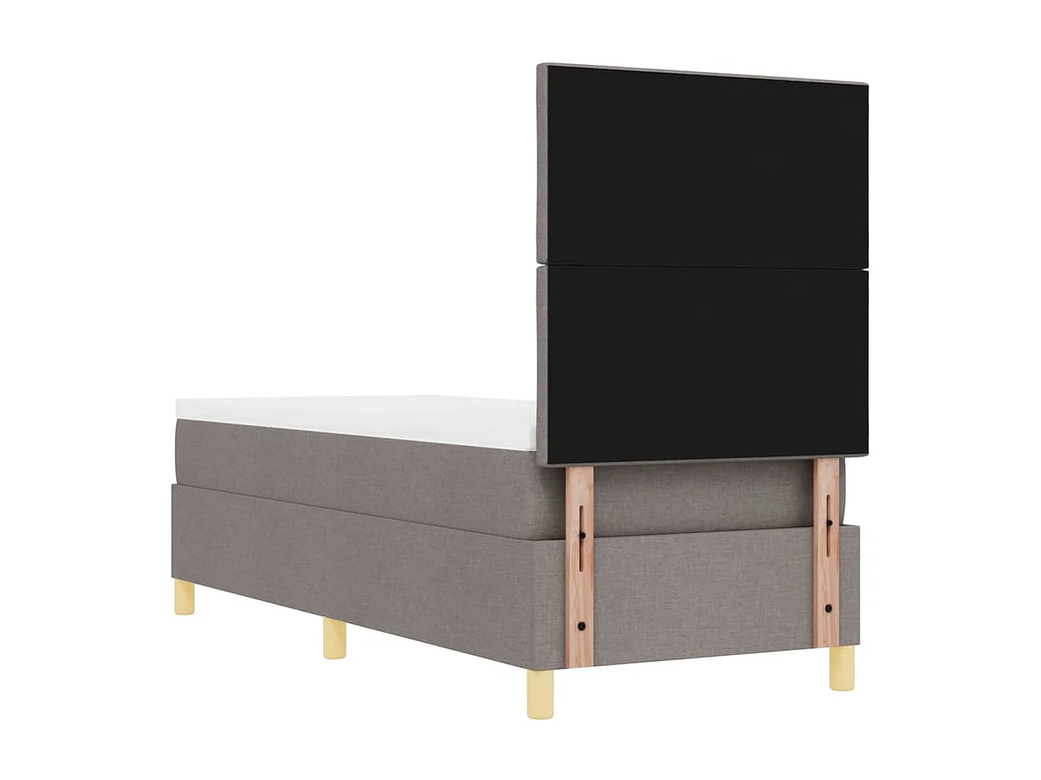 Cama tipo Box Spring con colchón Taupé 80 x 200 cm tela