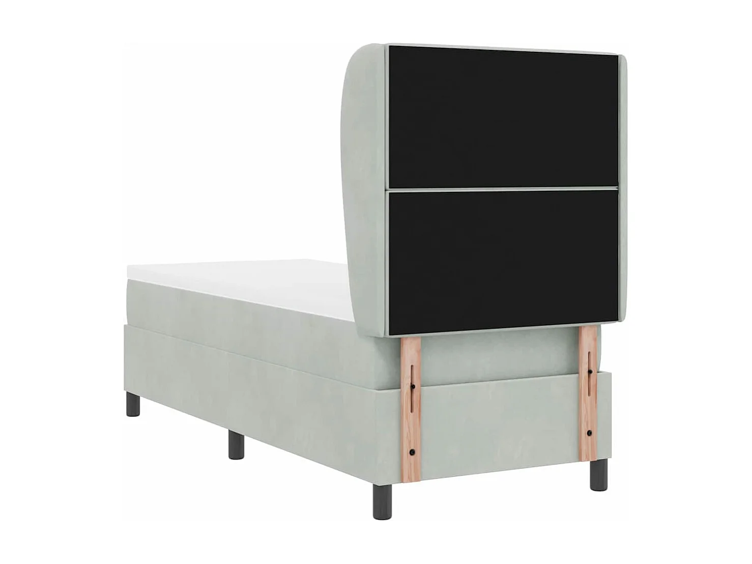 Cadre de lit avec matelas Gris clair 80 x 200 cm Velours