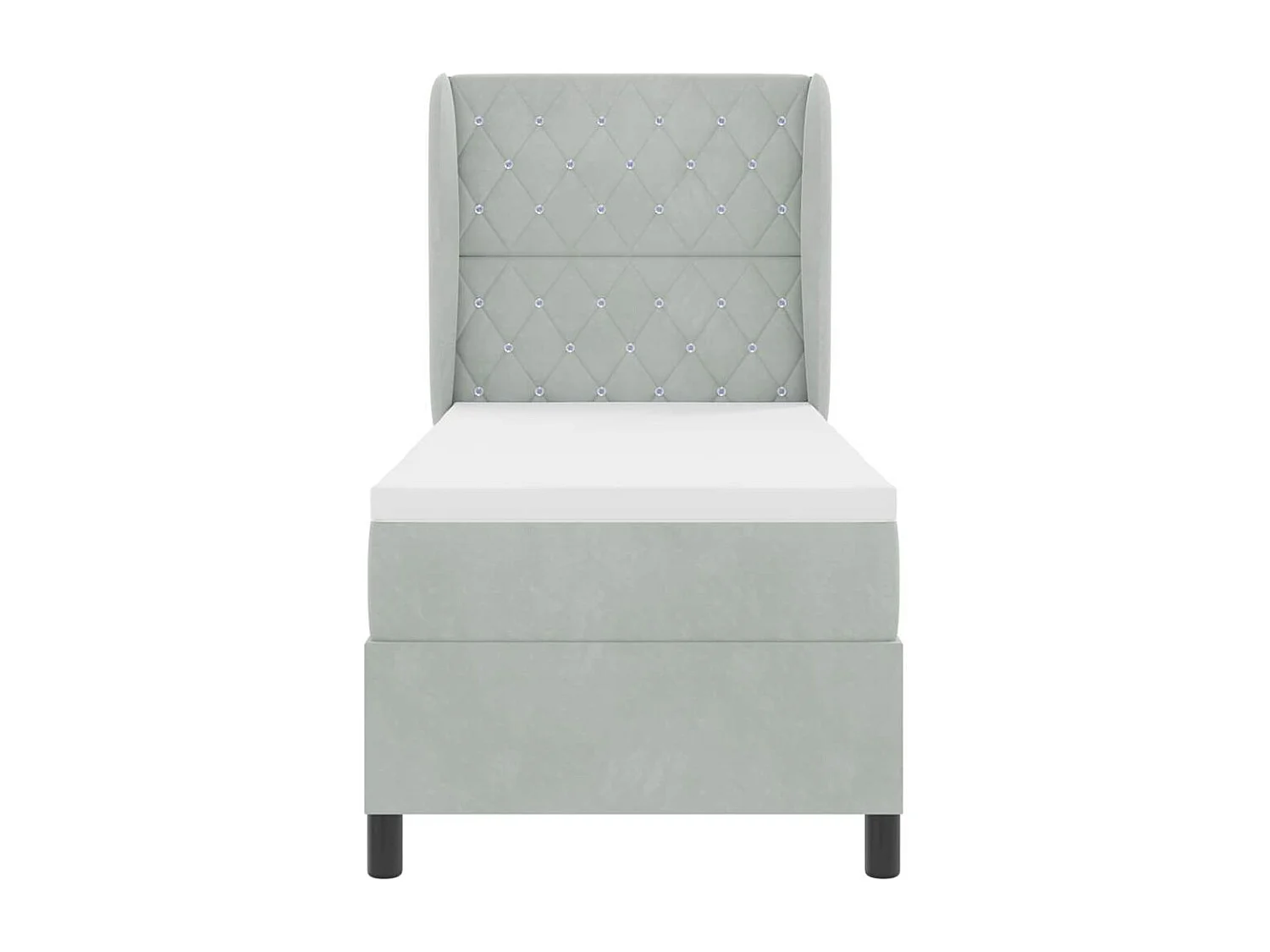 Boxspring bed met matras Lichtgrijs 80 x 200 cm Fluweel