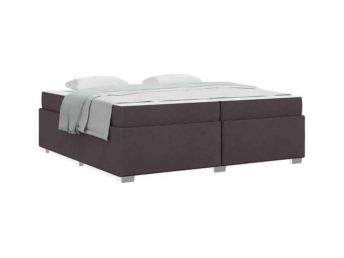 Cadre de lit Marron foncé 200 x 200 cm tissu