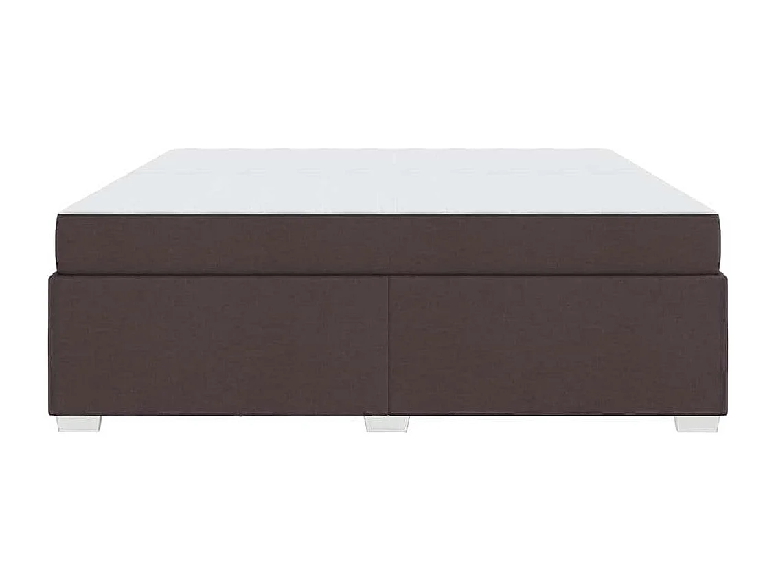 Cadre de lit Marron foncé 200 x 200 cm tissu