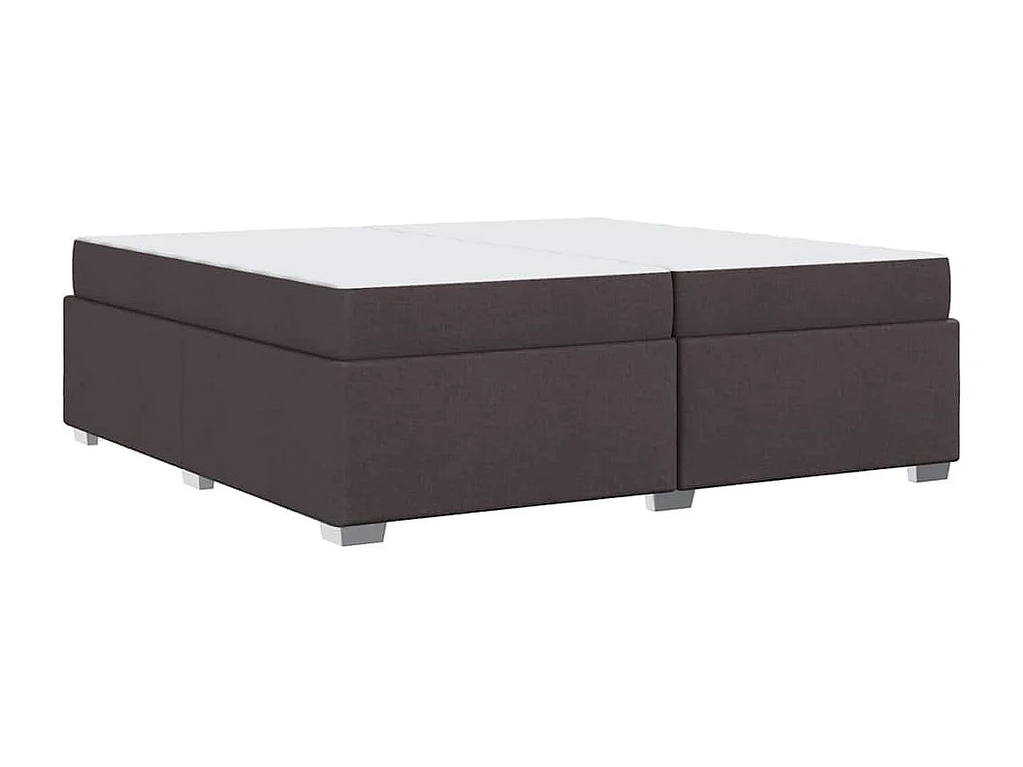 Cadre de lit Marron foncé 200 x 200 cm tissu