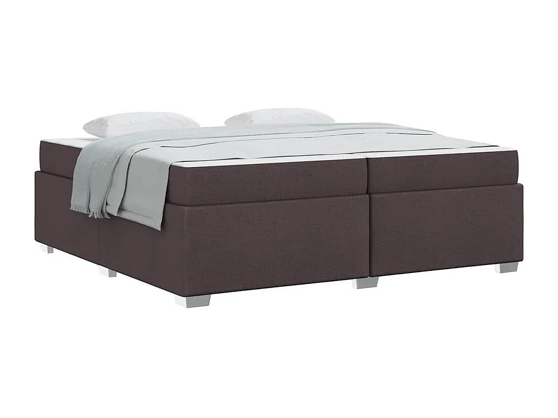 Cadre de lit Marron foncé 200 x 200 cm tissu