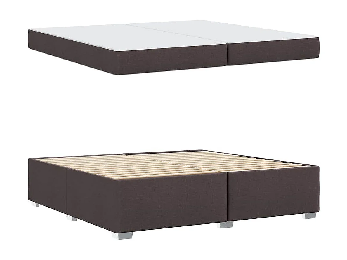 Cadre de lit Marron foncé 200 x 200 cm tissu