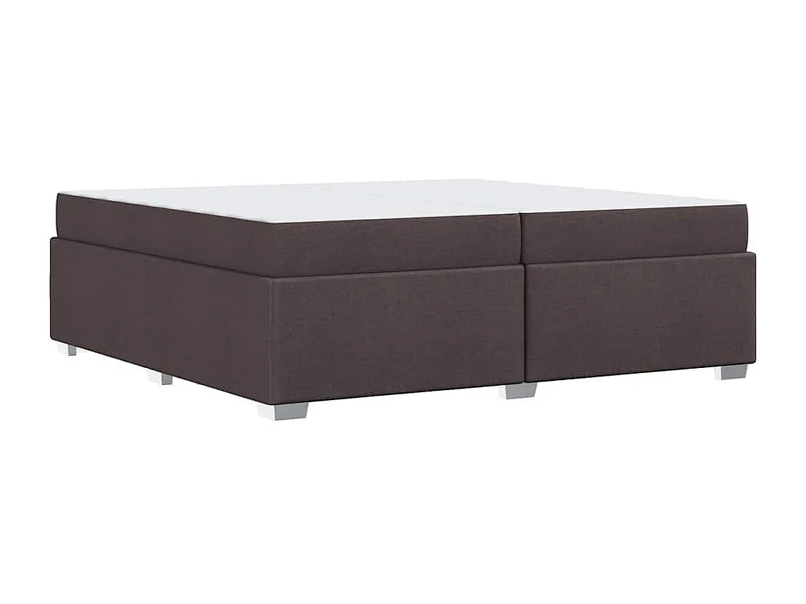 Cadre de lit Marron foncé 200 x 200 cm tissu