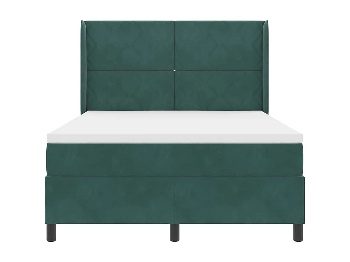 Cadre de lit avec tête de lit Vert foncé 140 x 190 cm Velours