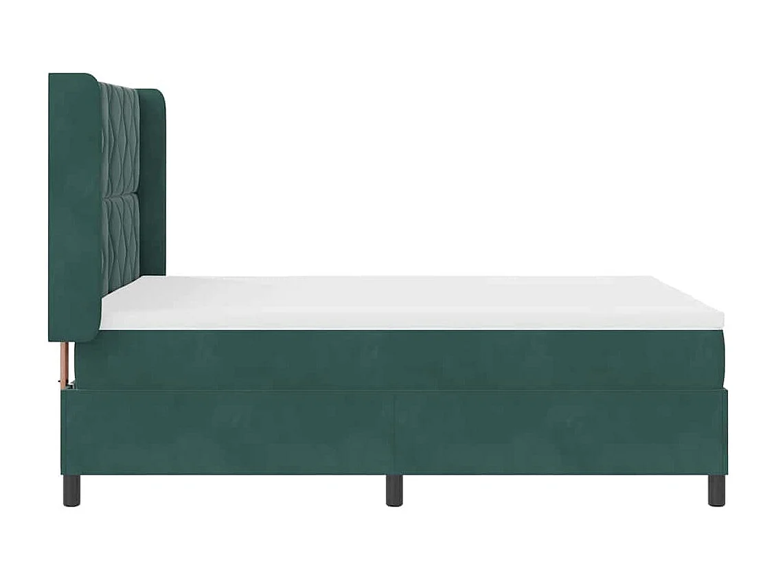 Cadre de lit avec tête de lit Vert foncé 140 x 190 cm Velours