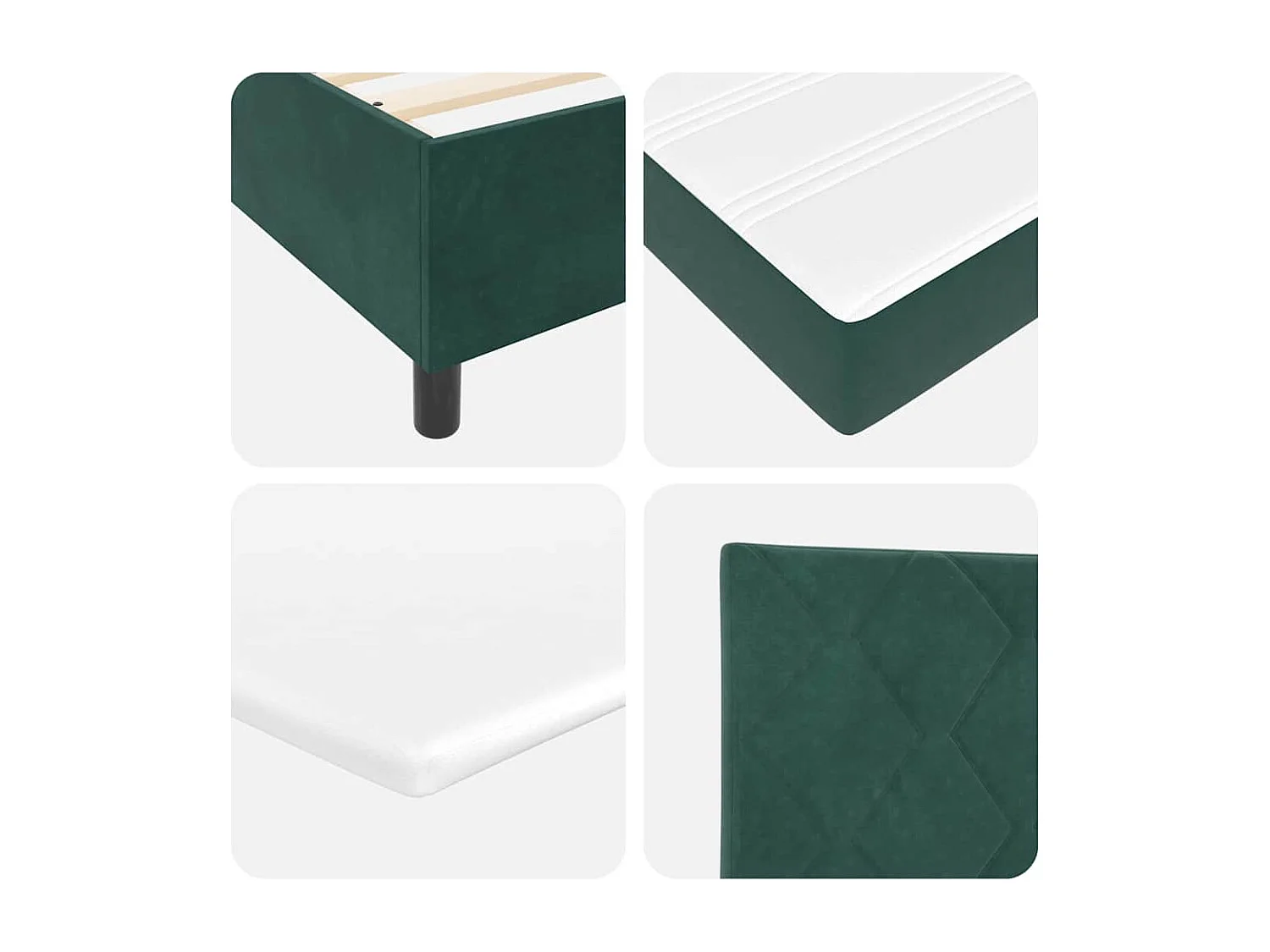Cadre de lit avec tête de lit Vert foncé 140 x 190 cm Velours