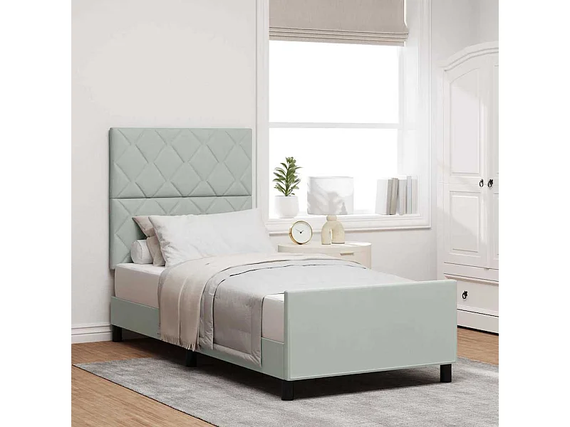 Estructura de cama Gris claro 90 x 190 cm Terciopelo