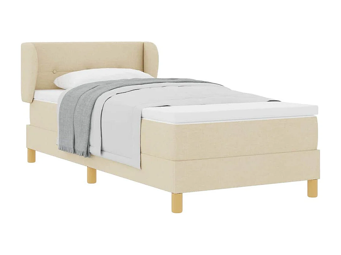 Cadre de lit avec Matelas Crème 90x200 cm Tissu Crème