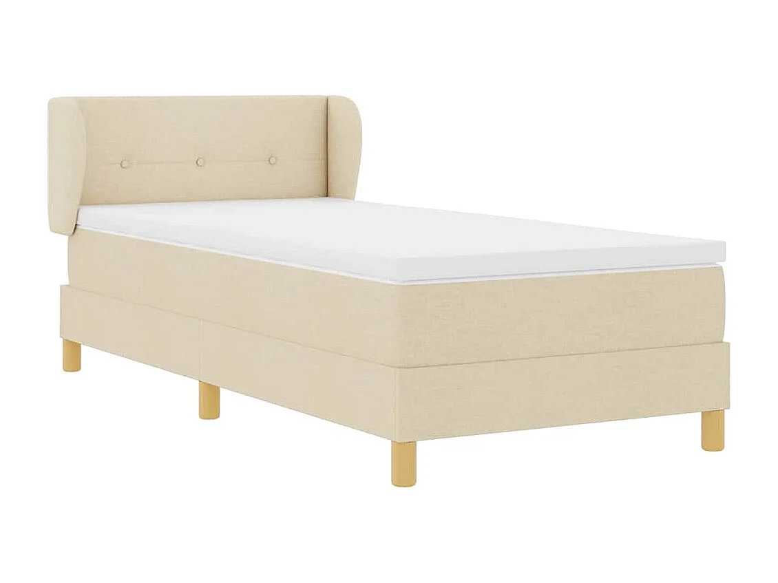 Cadre de lit avec Matelas Crème 90x200 cm Tissu Crème