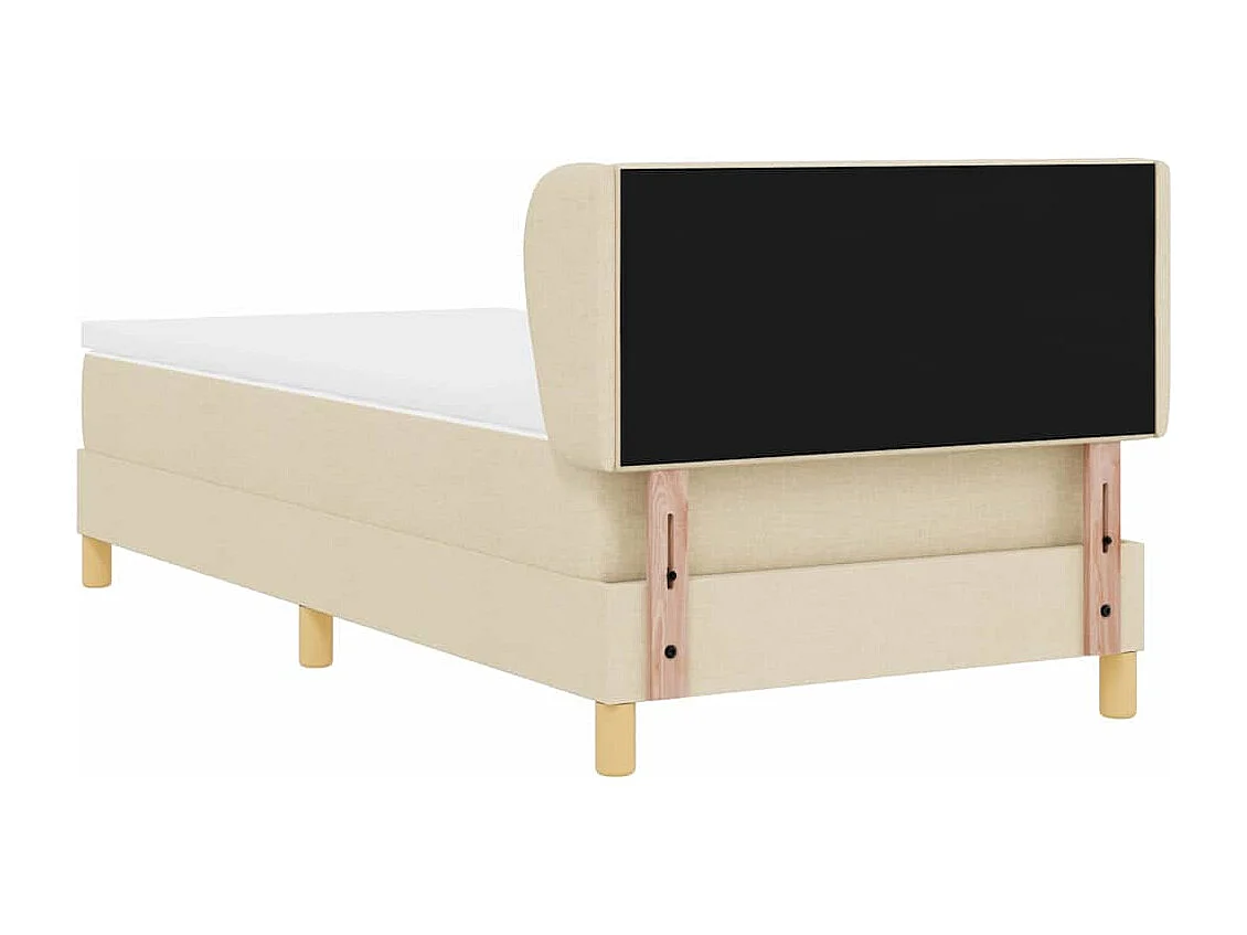 Cadre de lit avec Matelas Crème 90x200 cm Tissu Crème