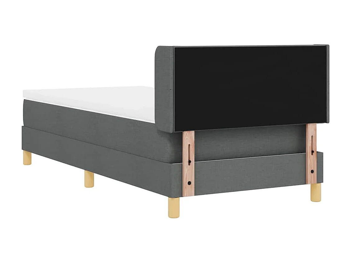 Cama com Estrado com colchão Cinzento escuro 90 x 190 cm tecido