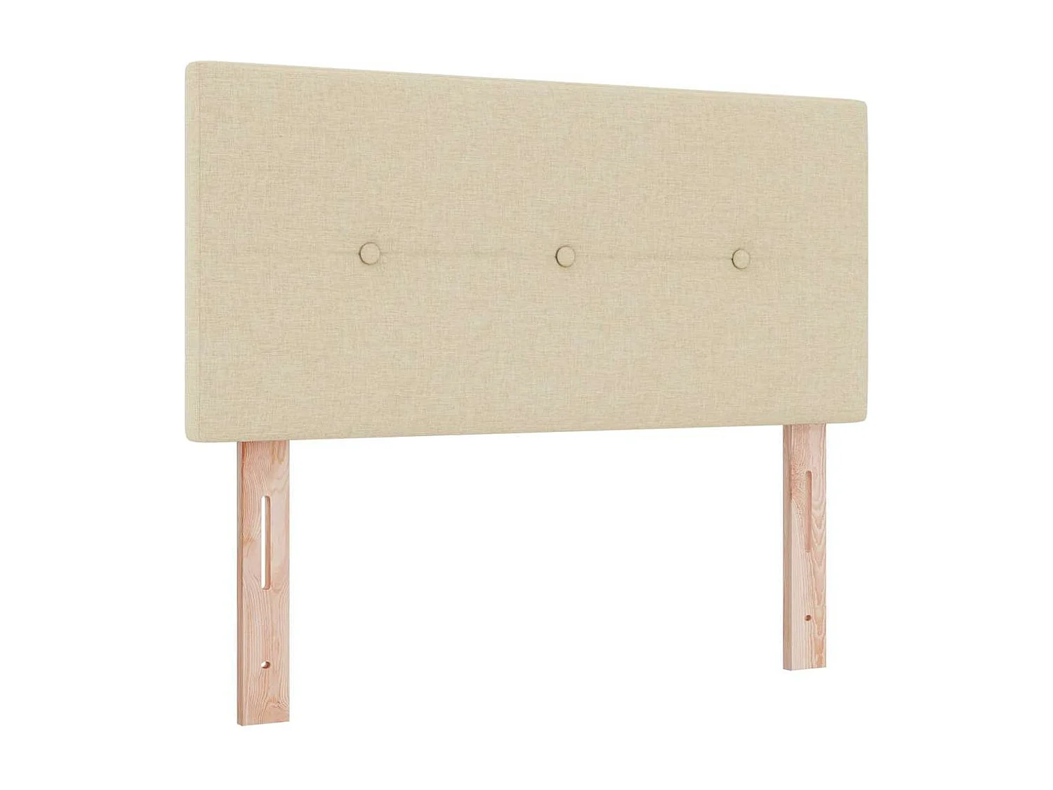 Cadre de lit avec matelas Crème 90 x 190 cm tissu