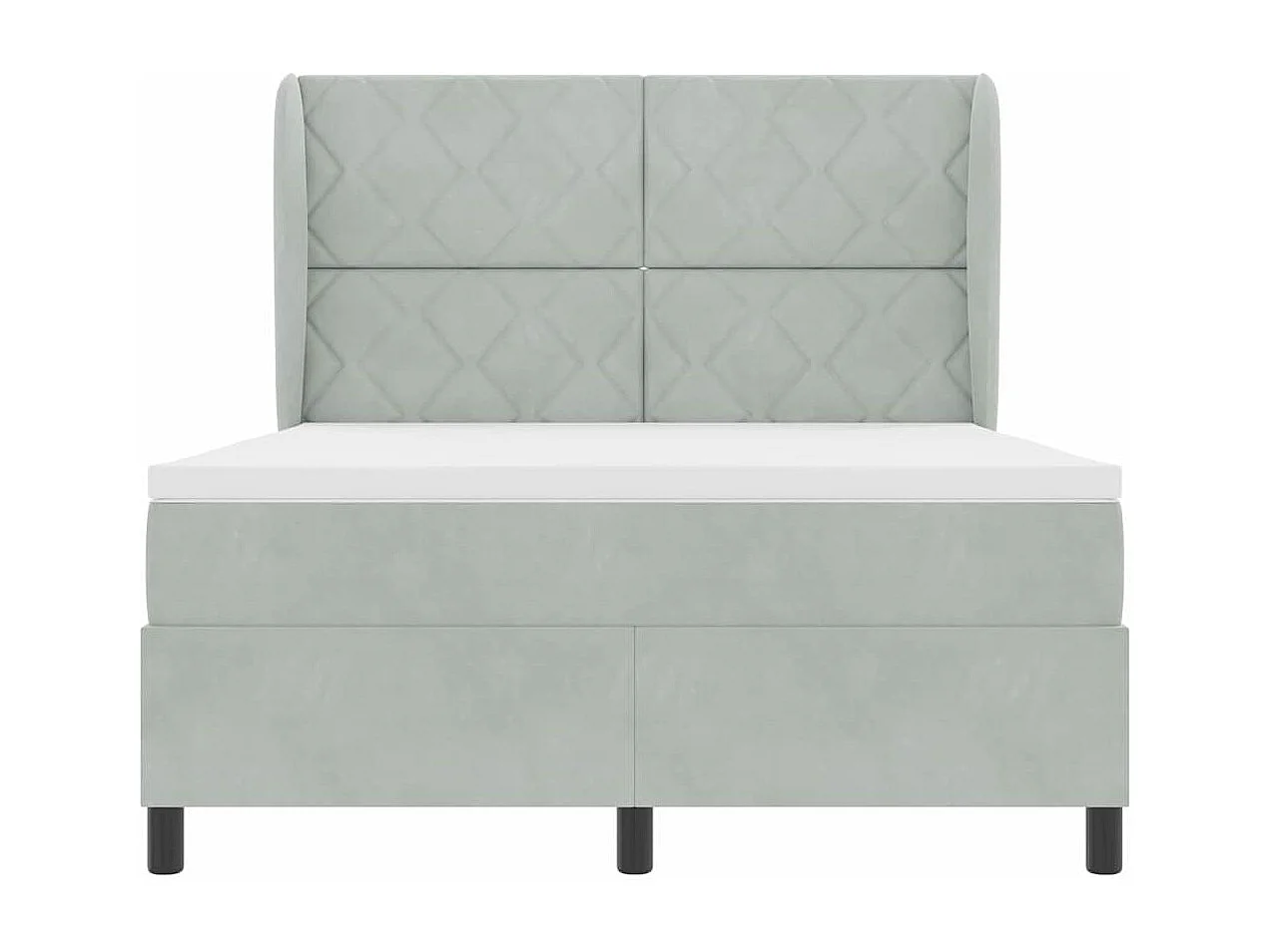 Cadre de lit avec matelas Gris clair 140 x 200 cm Velours