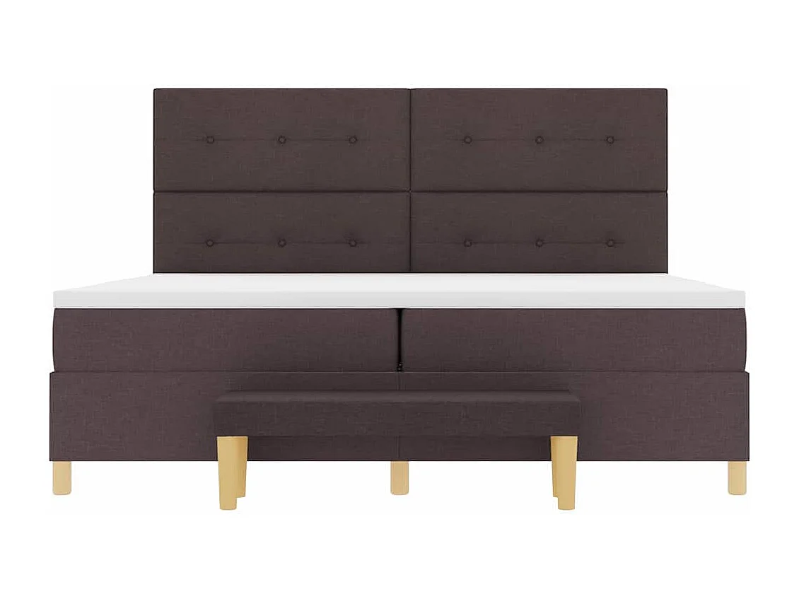 Cama Box com colchão Castanho escuro 200 x 200 cm tecido
