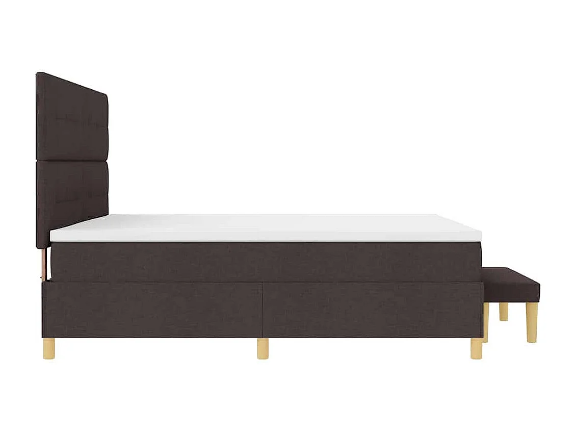 Cama Box com colchão Castanho escuro 200 x 200 cm tecido