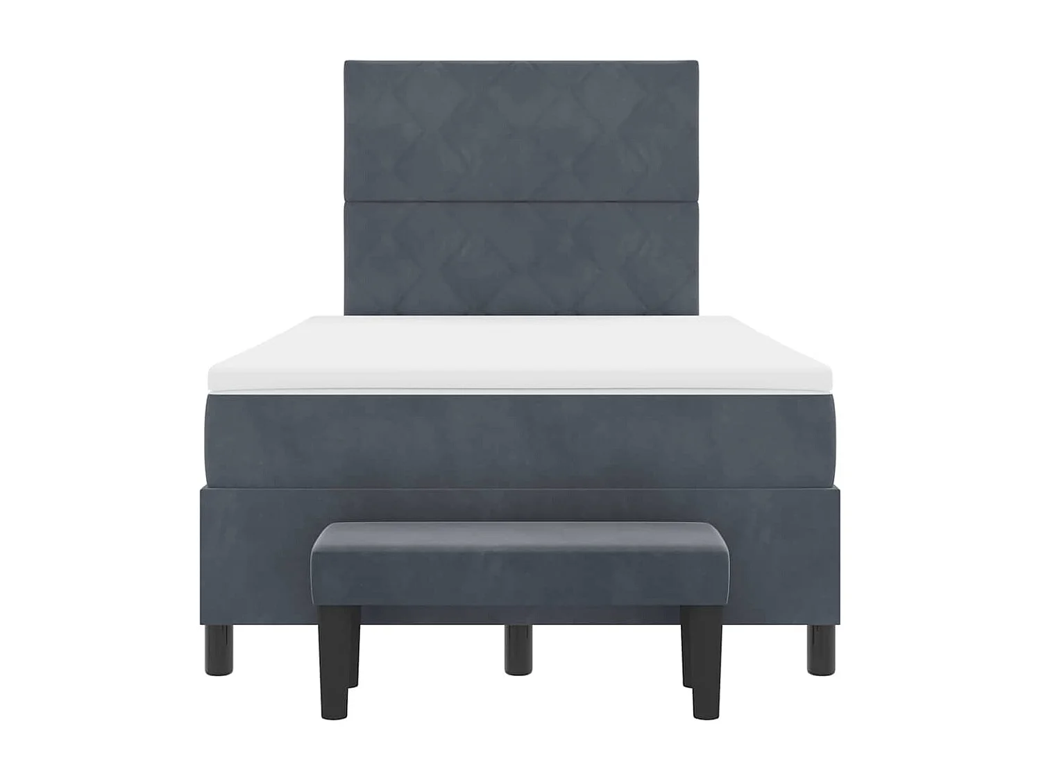 Cama tipo Box Spring Gris oscuro 120 x 200 cm Terciopelo