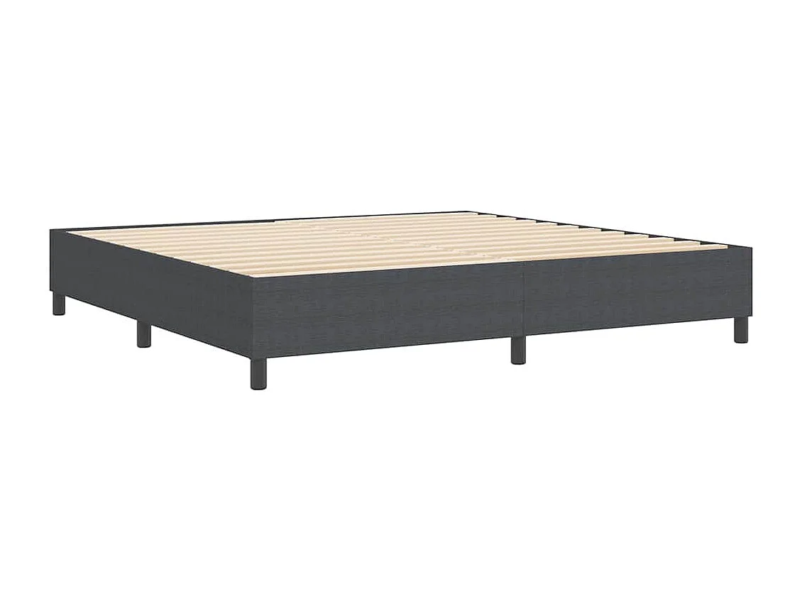 Cama Box Cinzento escuro 200 x 200 cm Tecido de veludo côtelé