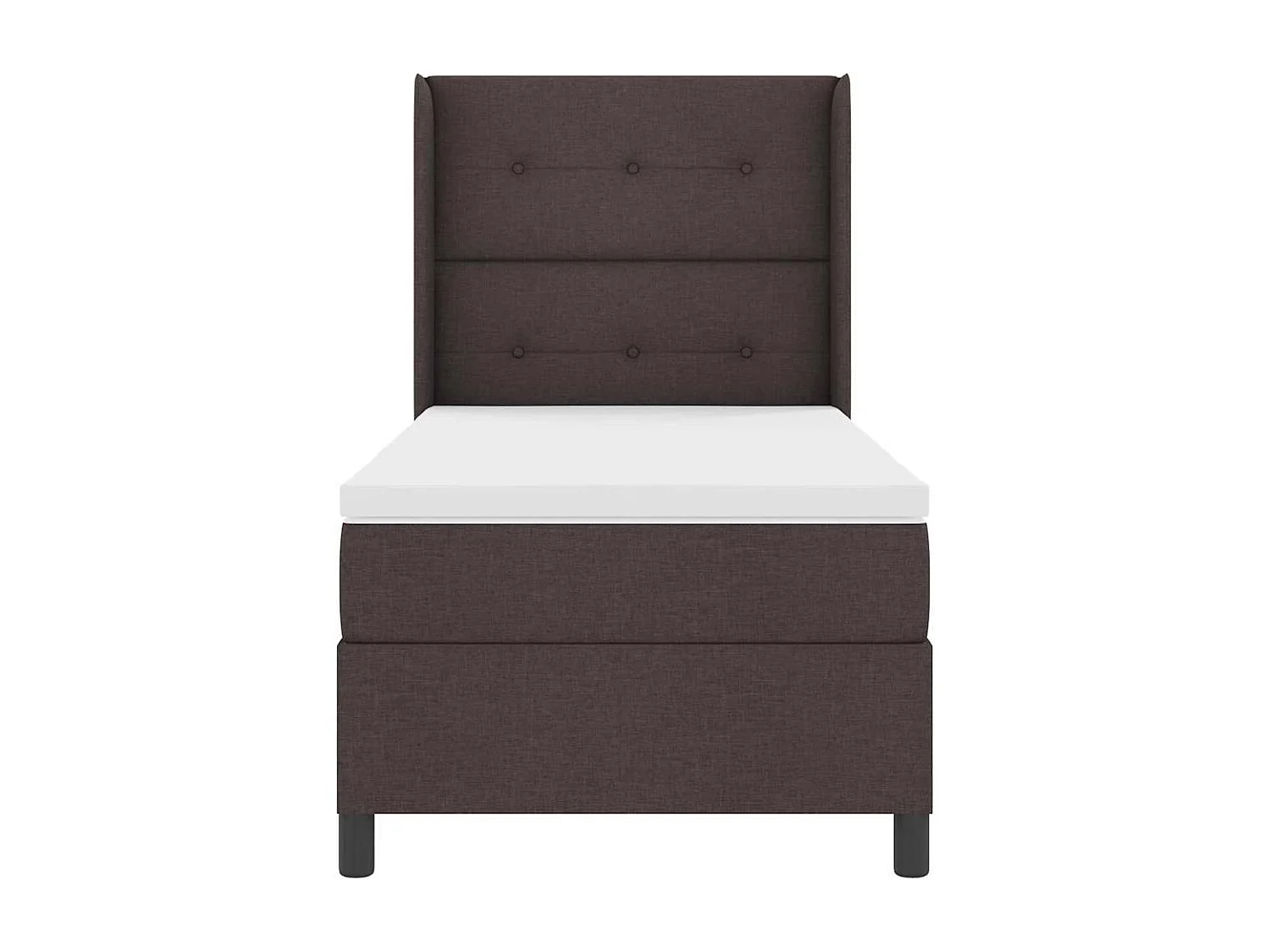 Cadre de lit avec matelas Marron foncé 80 x 200 cm tissu