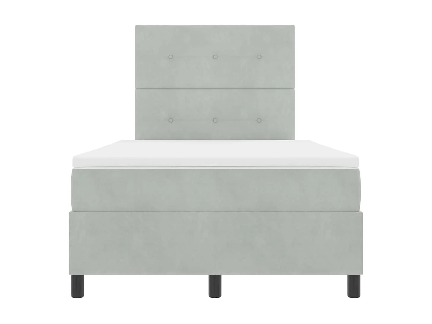 Cadre de lit avec matelas Gris clair 120 x 190 cm Velours