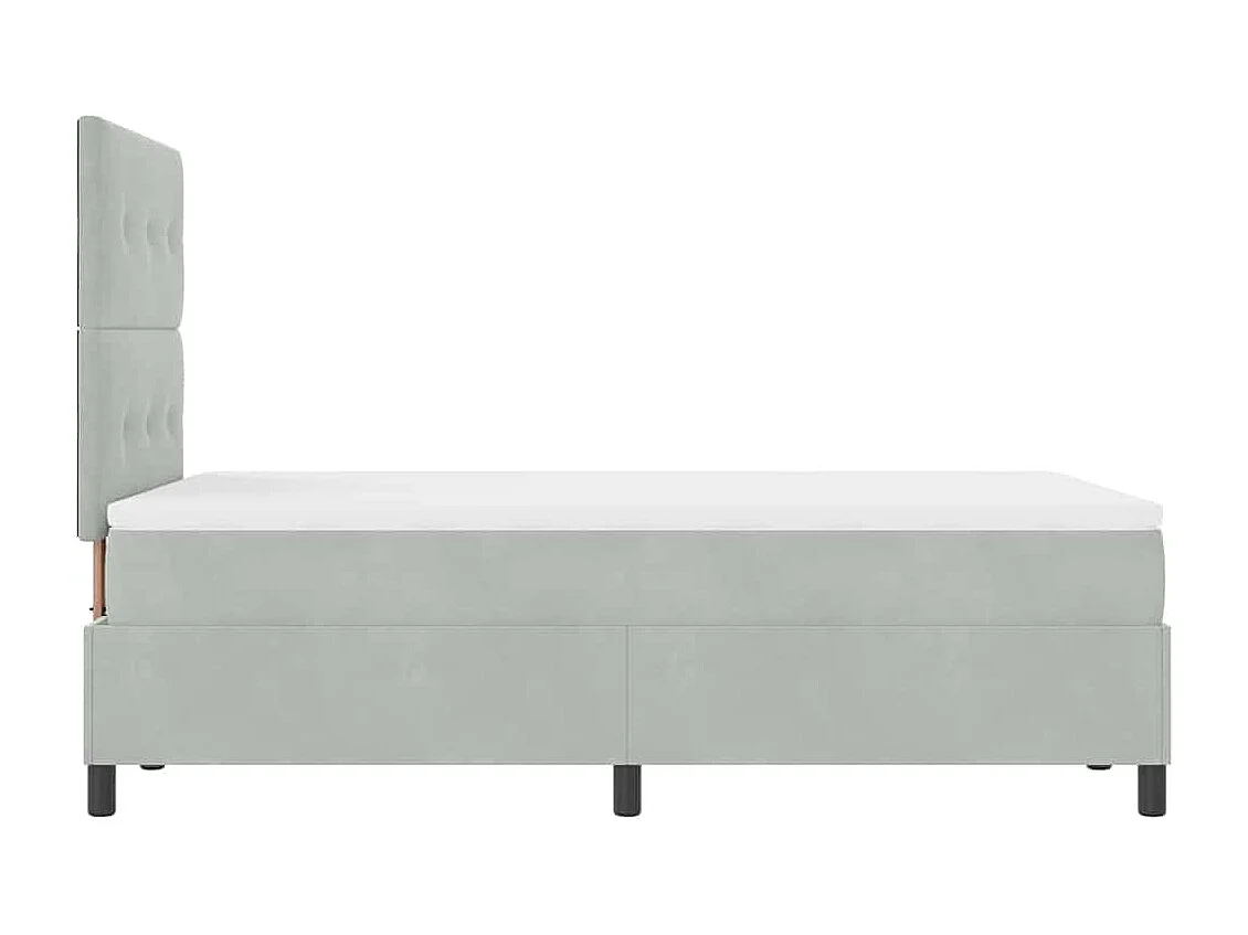 Cadre de lit avec matelas Gris clair 120 x 190 cm Velours