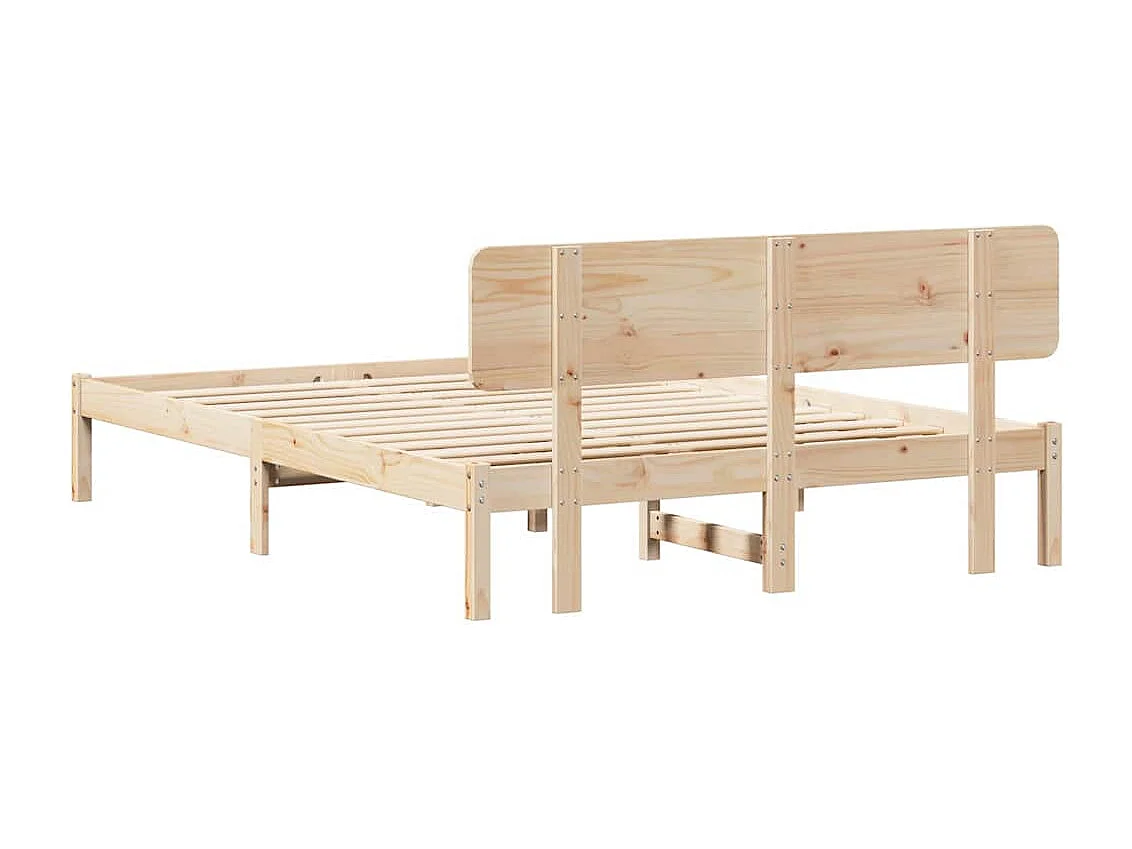 Estrutura da Cama com cabeceira Natural 200 x 200 cm