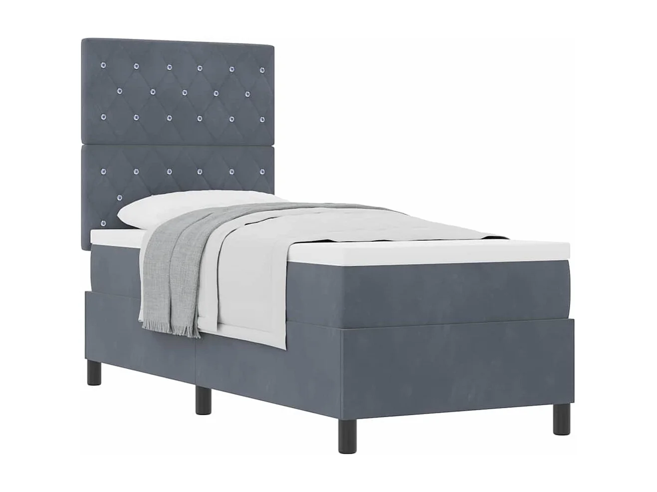 Boxspring bed met matras Donkergrijs 80 x 200 cm Fluweel