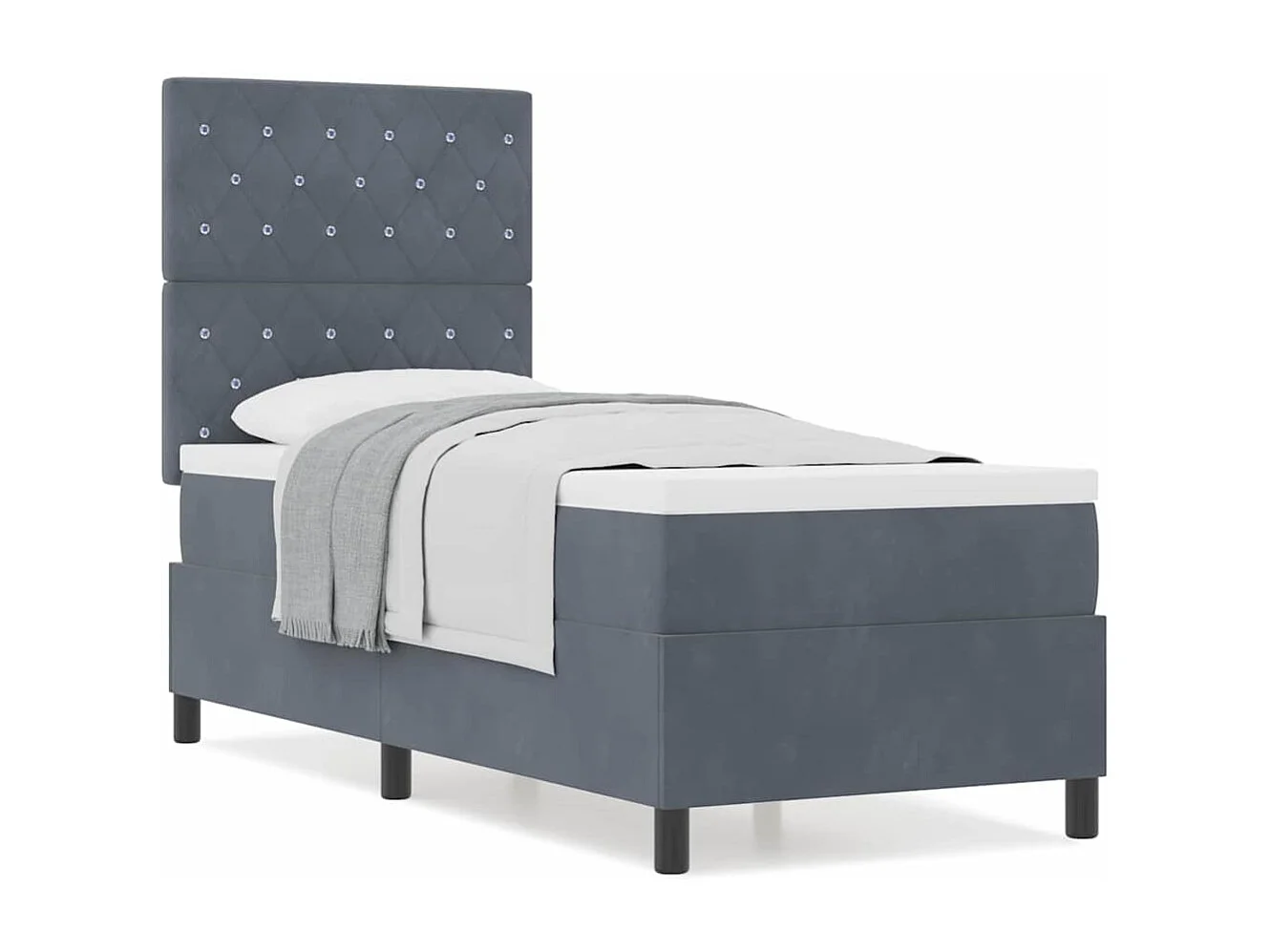 Boxspring bed met matras Donkergrijs 80 x 200 cm Fluweel