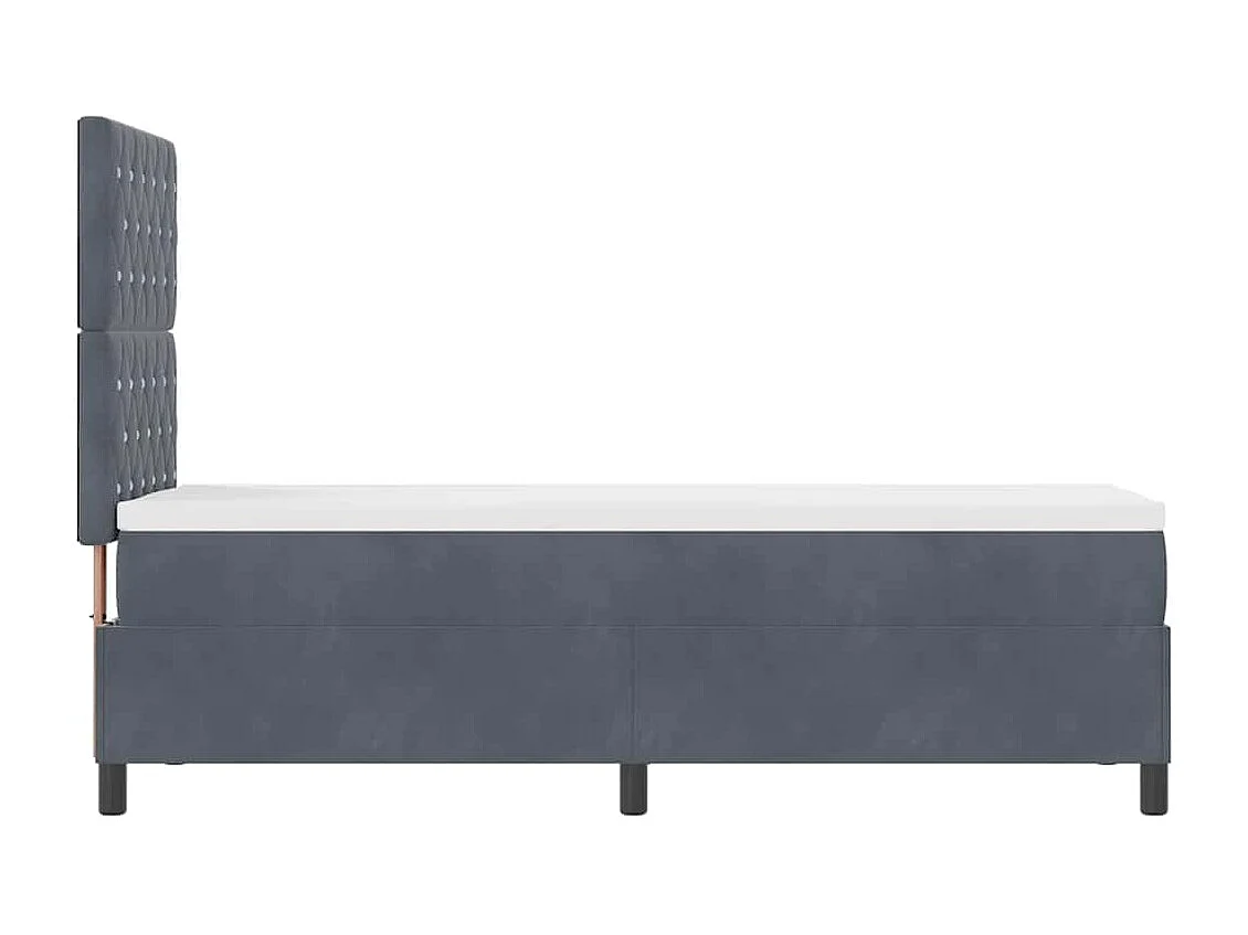 Boxspring bed met matras Donkergrijs 80 x 200 cm Fluweel
