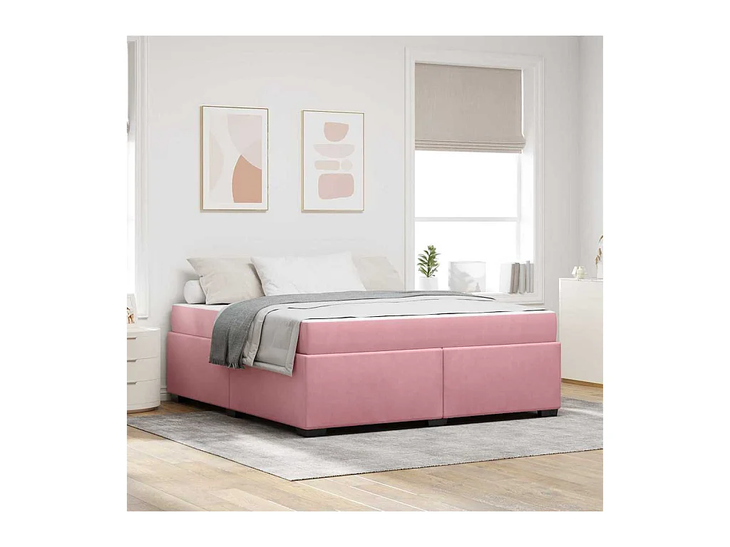 Cadre de lit avec matelas Rose 180 x 200 cm Velours