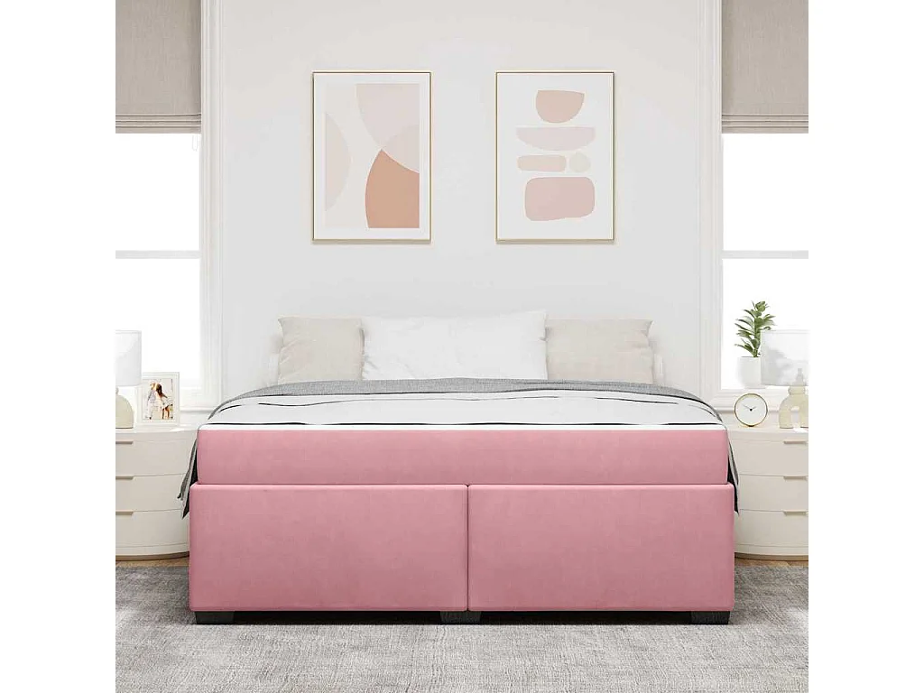 Cadre de lit avec matelas Rose 180 x 200 cm Velours