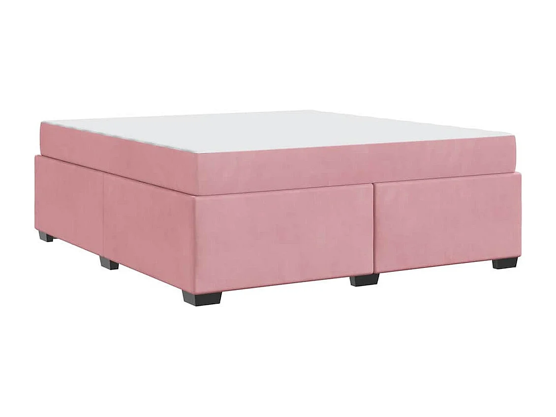 Estructura de cama con colchón Rosa 180 x 200 cm Terciopelo