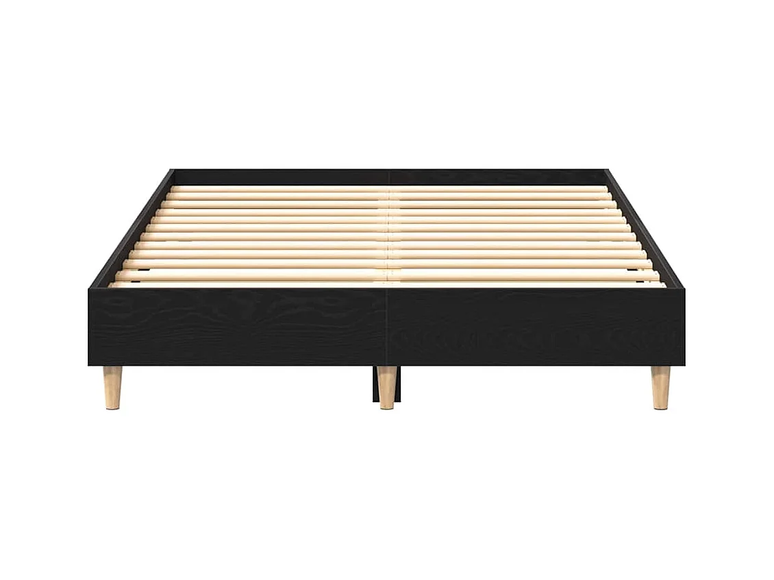 Bedframe Zwart eiken 120 x 190 cm Bewerkt hout