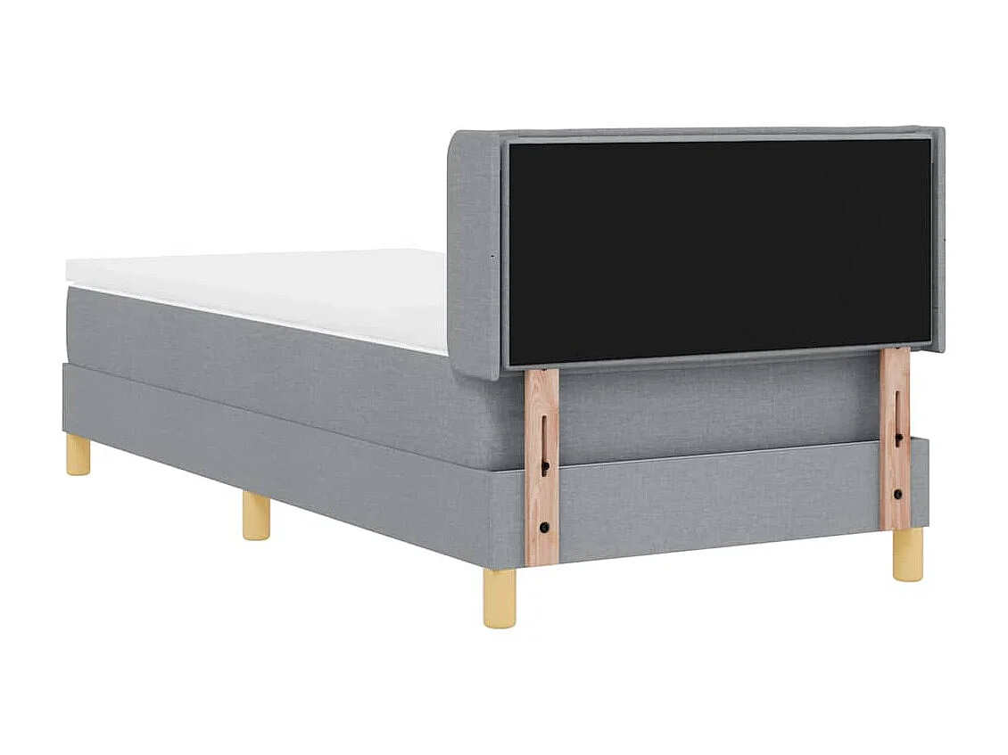 Cadre de lit avec matelas Gris clair 80 x 200 cm tissu