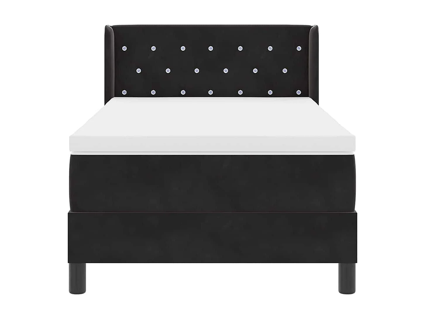 Cadre de lit avec matelas noir 100x200 cm en velours Noir