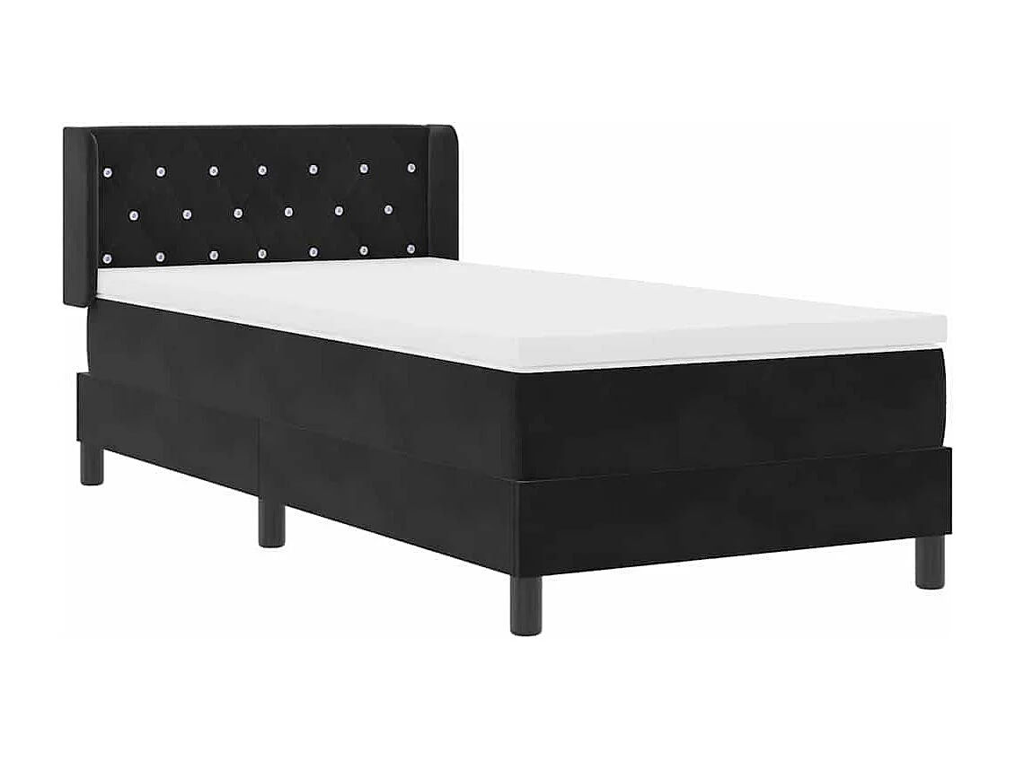 Boxspringbed met Matras Zwart 100x200 cm Fluweel Zwart