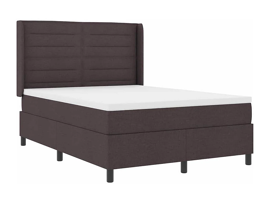Cadre de lit avec matelas Marron foncé 160 x 200 cm tissu