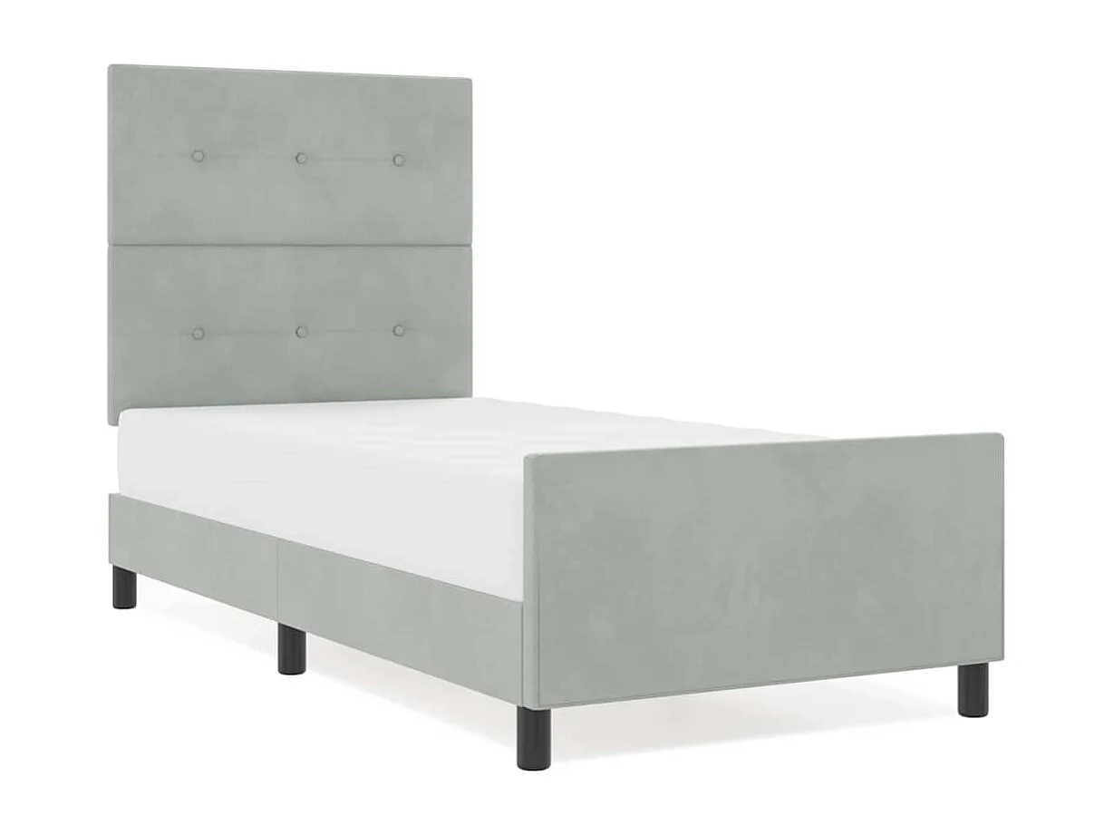 Estructura de cama Gris claro 90 x 200 cm Terciopelo