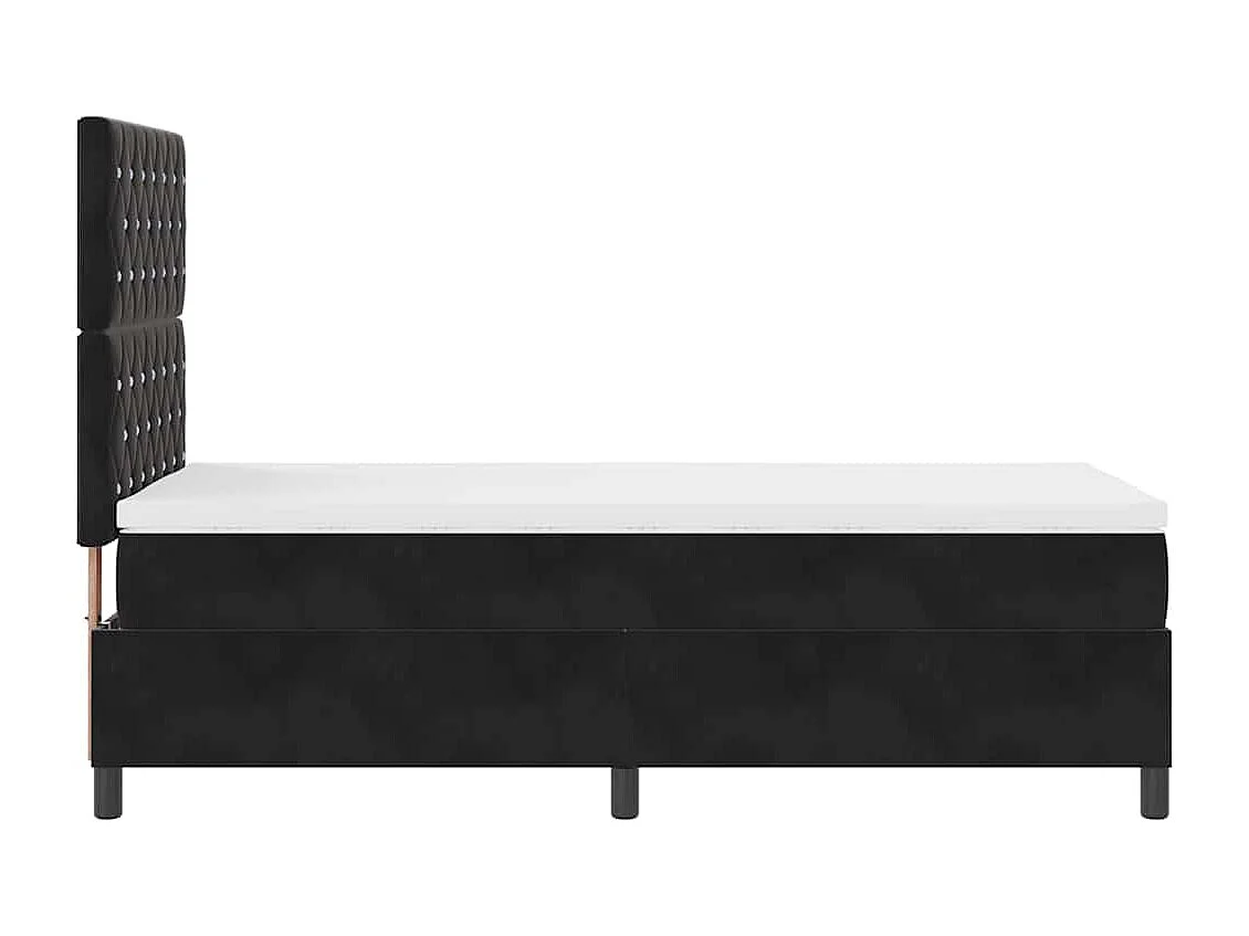 Cadre de lit avec matelas Noir 100 x 200 cm Velours