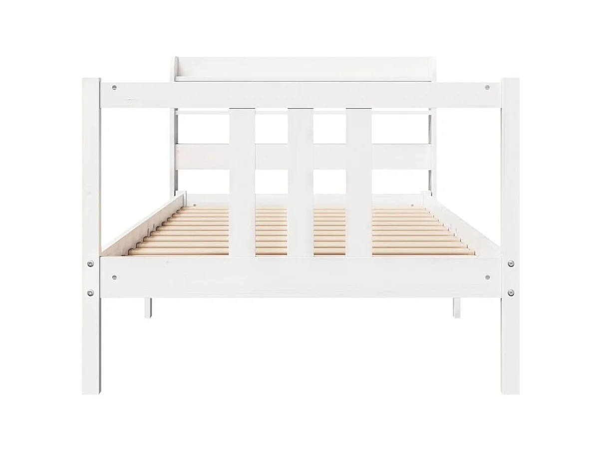 Estructura de cama con cabecero sin colchón blanco 90x200 cm