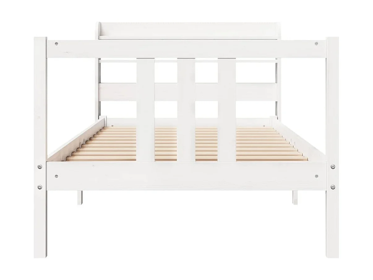 Cadre de lit avec tête de lit sans matelas blanc 90x200 cm