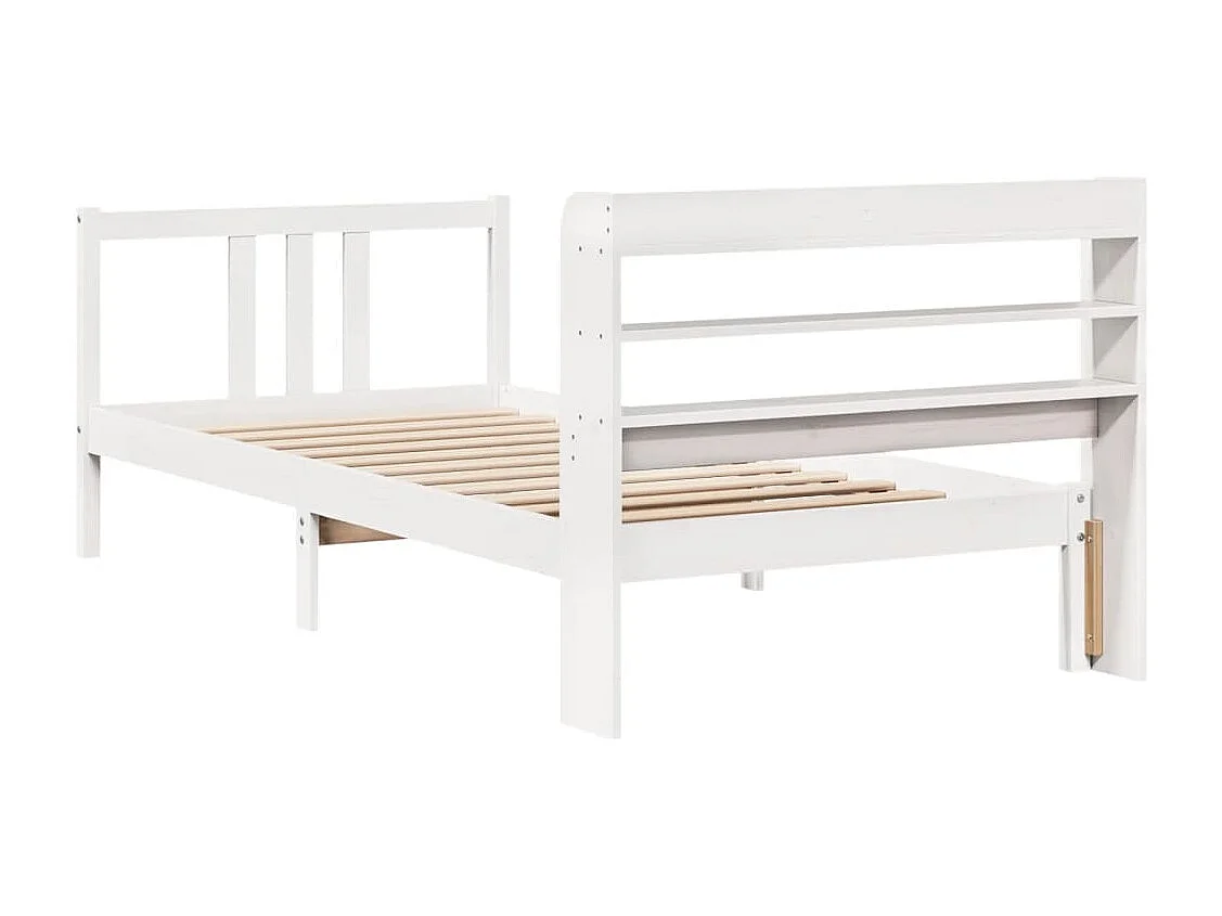 Cadre de lit avec tête de lit sans matelas blanc 90x200 cm