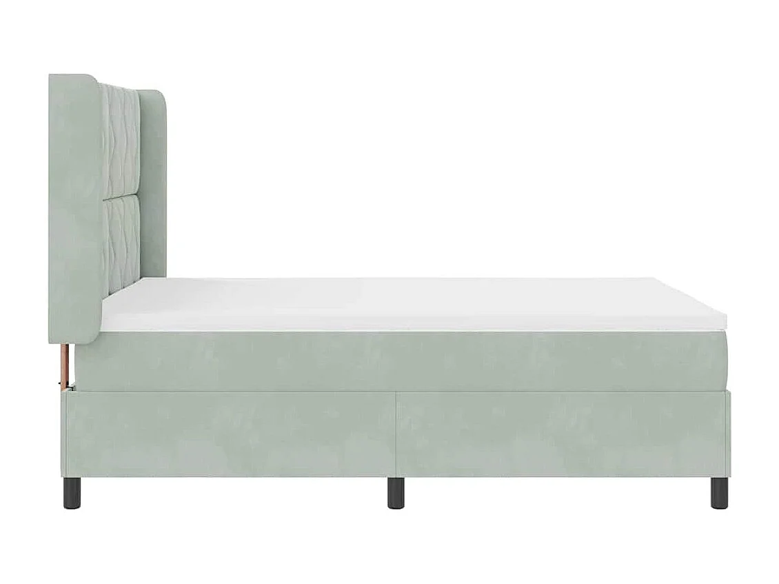 Cadre de lit avec tête de lit Gris clair 160 x 200 cm Velours