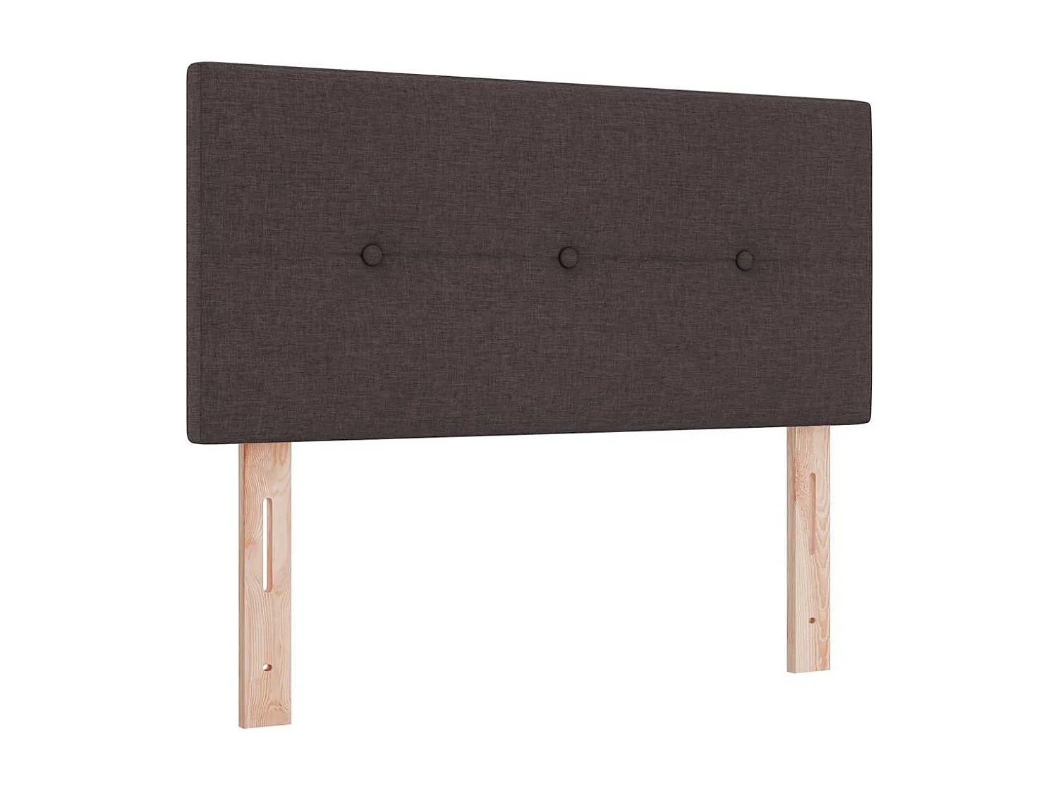 Cadre de lit avec matelas Marron foncé 90 x 190 cm tissu